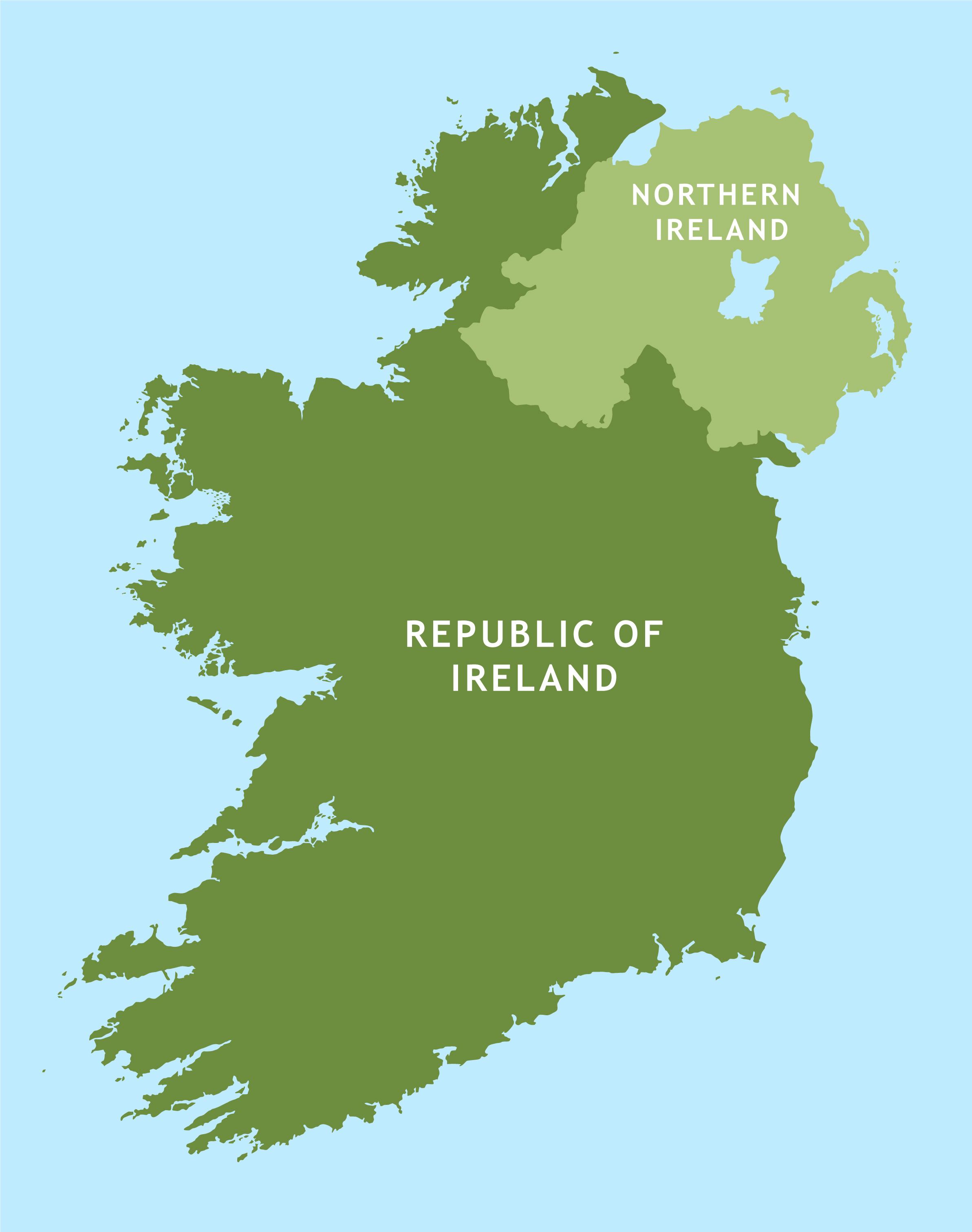 Ирландия реки карта