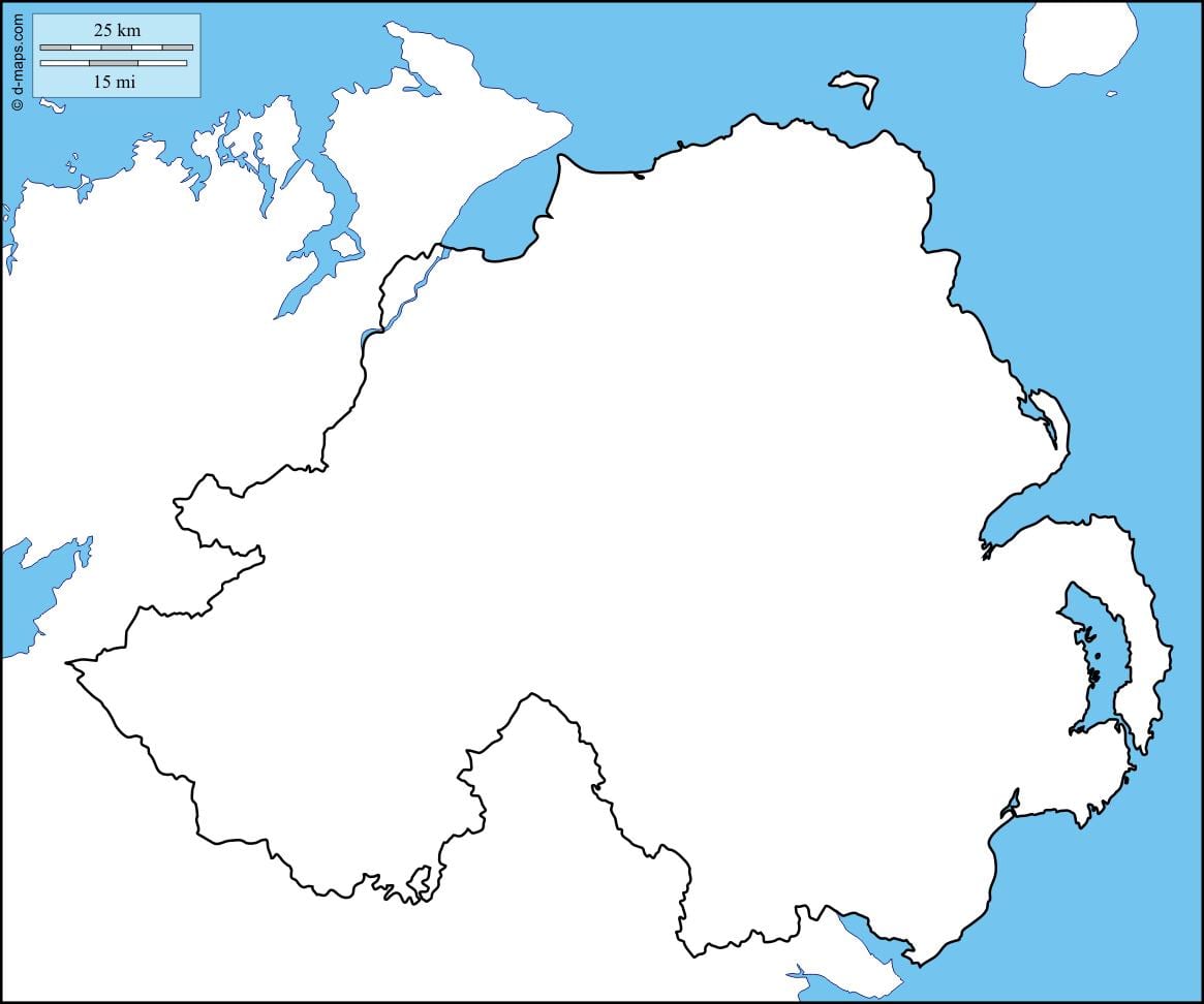 пустая карта Северной Ирландии