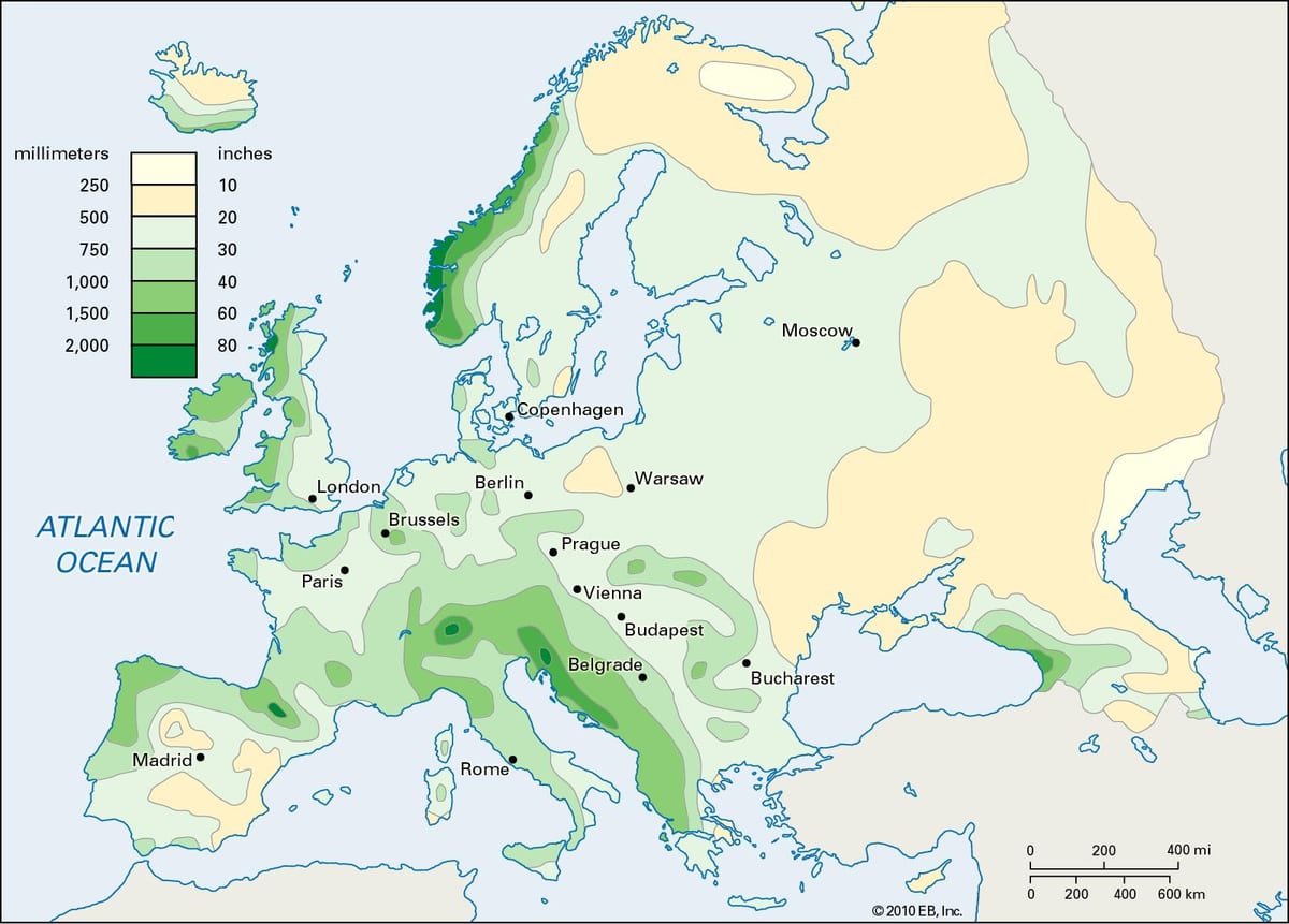 дождевой карте Ирландии