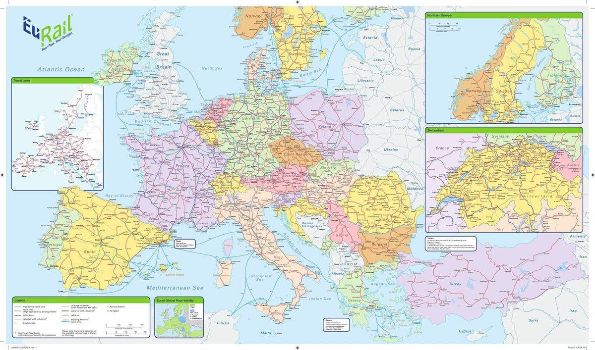 карта проездные eurail Ирландия