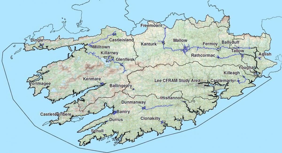 подробная карта Западной Ирландии