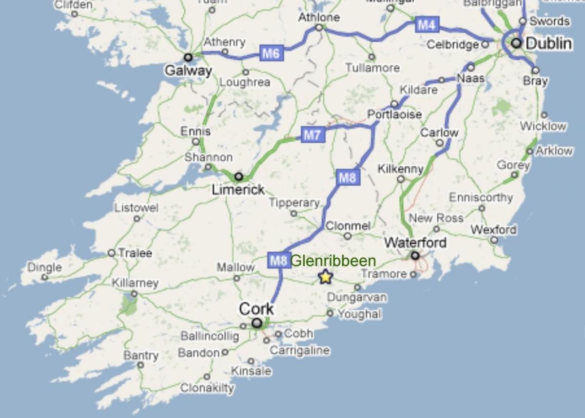 карта Южной Ирландии