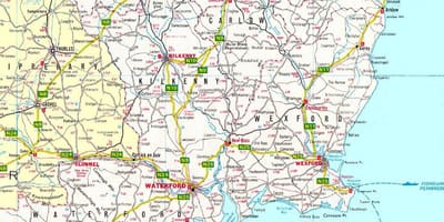 Карта Юго-Восточной Ирландии