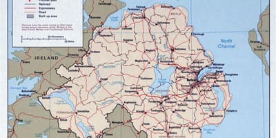 Карта Дорожная карта Ирландии и Северной Ирландии