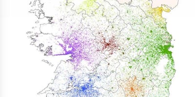 Ирландия карту плотности населения 