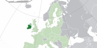 Карта Ирландии на карте мира