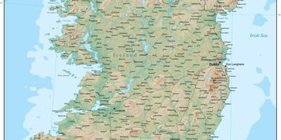 Карта Ирландии местности 