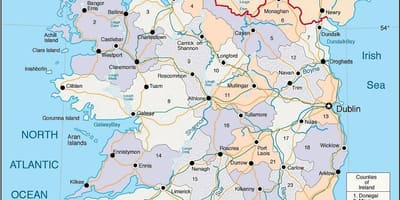 Карта Ирландии общественного транспорта