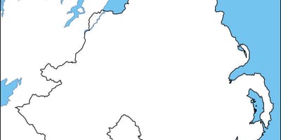 Пустая карта Северной Ирландии
