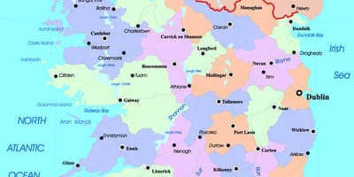 Политическая карта Ирландии и Северной Ирландии