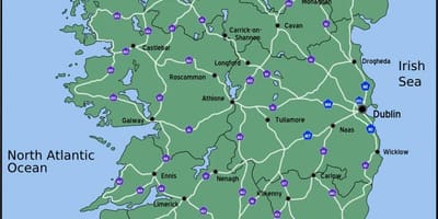 Карта управляя карте Ирландии расстояние