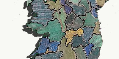 Карта деревянными карте Ирландии