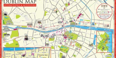 Карта Дублин Ирландия достопримечательности
