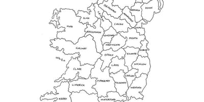 Карта контурной карте Ирландии