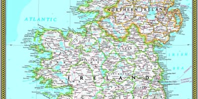 Карта национального географическая карта Ирландии