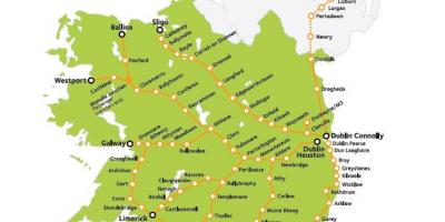 Железнодорожным транспортом в Ирландии карте