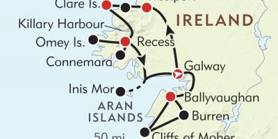 Карта западного побережья Ирландии 